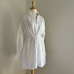 Banana Republic White Linen Mini Shirt Dress